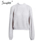 Lantern sleeve knitted pullover loose round neck red autumn casual sweater jumper The Clothing Company Sydney