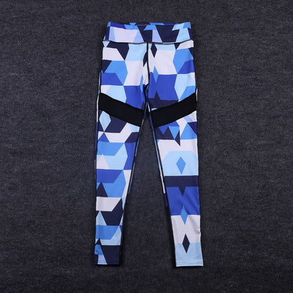 Blue Camouflage Sports Yoga Workout Gym Fitness Exercise Leggings The Clothing Company Sydney