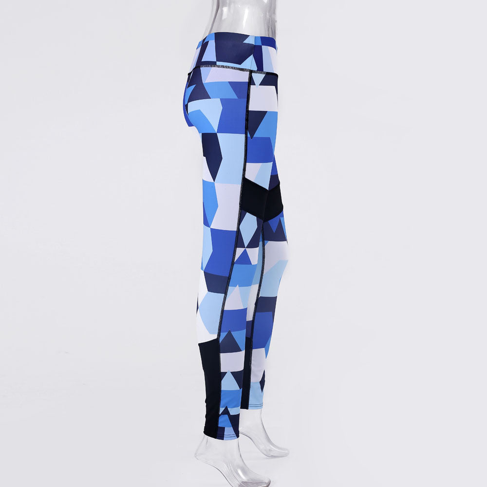 Blue Camouflage Sports Yoga Workout Gym Fitness Exercise Leggings The Clothing Company Sydney