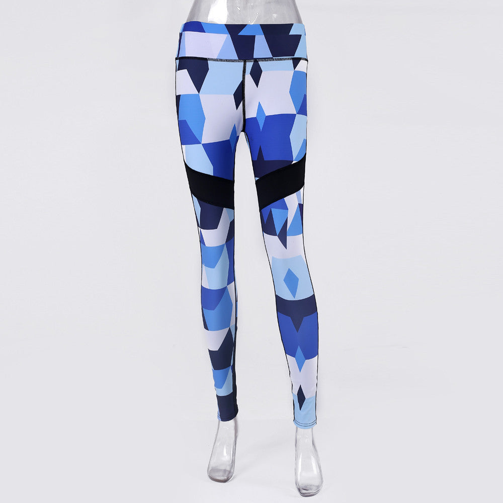 Blue Camouflage Sports Yoga Workout Gym Fitness Exercise Leggings The Clothing Company Sydney