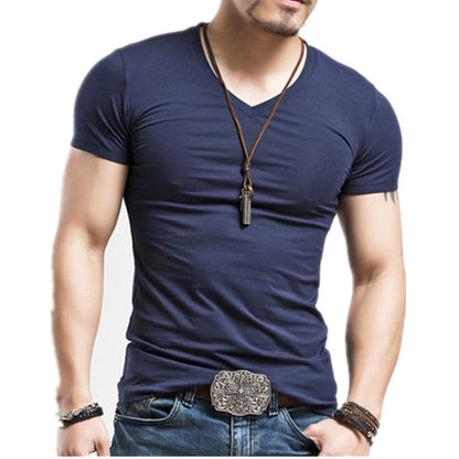 Elastic V neck Casual Mens T Shirt in 20 Colours The Clothing Company Sydney