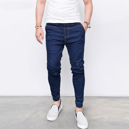 Men's Harem Jeans Washed Feet Shinny Denim Pants Hip Hop Sportswear Elastic Waist Joggers Pants The Clothing Company Sydney
