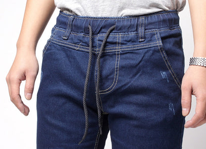 Men's Harem Jeans Washed Feet Shinny Denim Pants Hip Hop Sportswear Elastic Waist Joggers Pants The Clothing Company Sydney