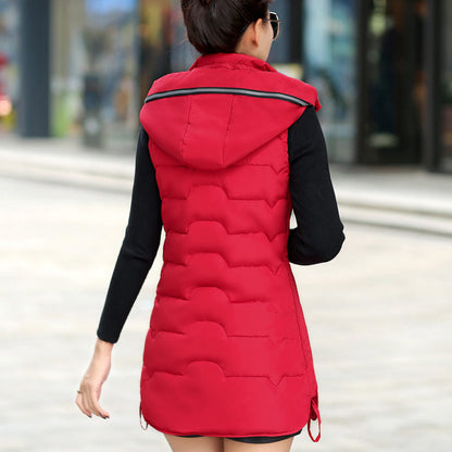 Autumn Winter Hooded Long Vest PufferJacket The Clothing Company Sydney