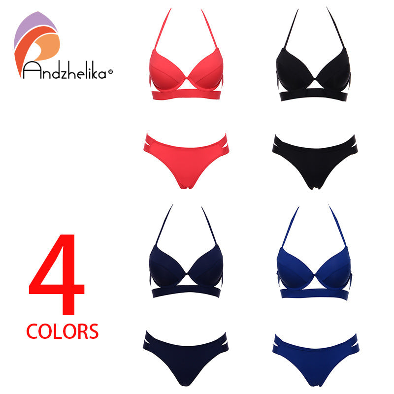 2 Piece Halter Neck Low Waist Split Band Bikini Swimsuit Swimwear The Clothing Company Sydney