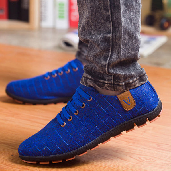 Breathable Mens Casual Low Lace-up Canvas Flat Shoes The Clothing Company Sydney