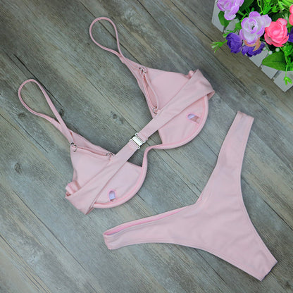 Two Piece Low Waist Bandeau Padded Low Waist Brazilian Bikini Swimwear Set (Plus Size) The Clothing Company Sydney