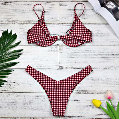 Two Piece Low Waist Bandeau Padded Low Waist Brazilian Bikini Swimwear Set (Plus Size) The Clothing Company Sydney