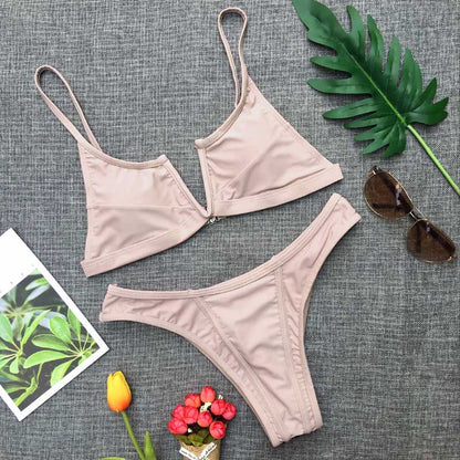 Two Piece Low Waist Bandeau Padded Low Waist Brazilian Bikini Swimwear Set (Plus Size) The Clothing Company Sydney