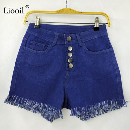 Black White Red Denim Cotton High Waist Pocket Skinny Jean Shorts The Clothing Company Sydney