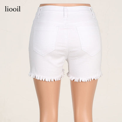 Black White Red Denim Cotton High Waist Pocket Skinny Jean Shorts The Clothing Company Sydney