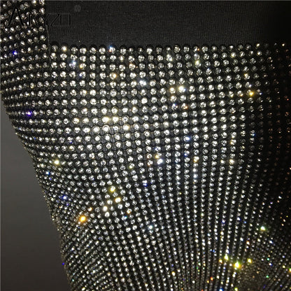 Backless Rhinestone Metal Crystal Diamonds Sequined Night Club Party Wear Crop Top The Clothing Company Sydney