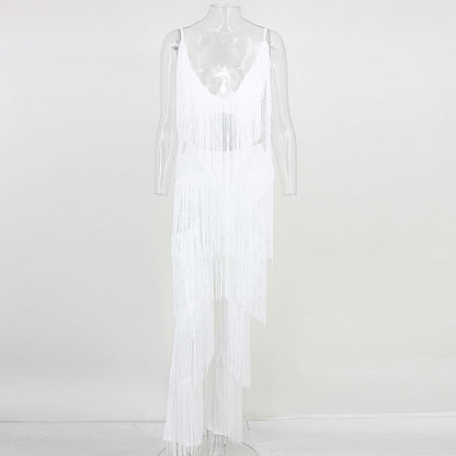 Two Piece Sets Long Pants And Strap Tops Tassel Set Trousers Sexy Solid Party Club Casual Wear Suit The Clothing Company Sydney
