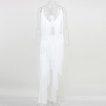 Two Piece Sets Long Pants And Strap Tops Tassel Set Trousers Sexy Solid Party Club Casual Wear Suit The Clothing Company Sydney