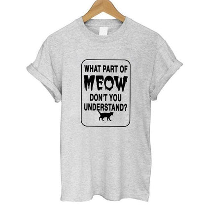 100% Cotton Meow Print Women Cat Casual Funny Shirt Top Tee Hipster T-Shirt The Clothing Company Sydney