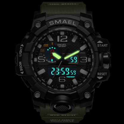 Mens Sports Dual Display Analog Digital LED Electronic Quartz Wristwatches Waterproof Swimming Military Watch The Clothing Company Sydney