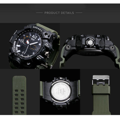 Mens Sports Dual Display Analog Digital LED Electronic Quartz Wristwatches Waterproof Swimming Military Watch The Clothing Company Sydney