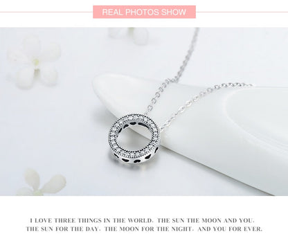 925 Sterling Silver Fashion Round Heart Necklace The Clothing Company Sydney