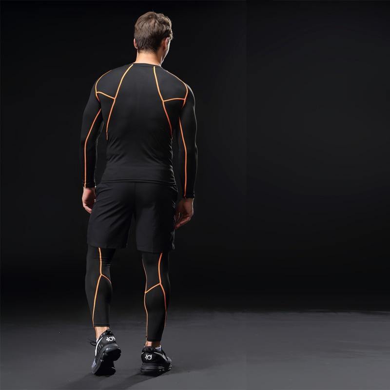 3 Piece Men Gym running sets compression Gym Fitness tight sets sportswear sport basketball jerseys training kit The Clothing Company Sydney