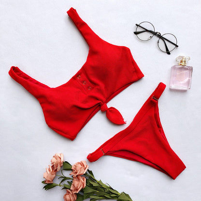 2 Piece Front Tie Bra Low Waist G String Bikini Swimwear Swimsuit The Clothing Company Sydney