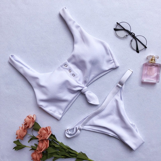 2 Piece Front Tie Bra Low Waist G String Bikini Swimwear Swimsuit The Clothing Company Sydney