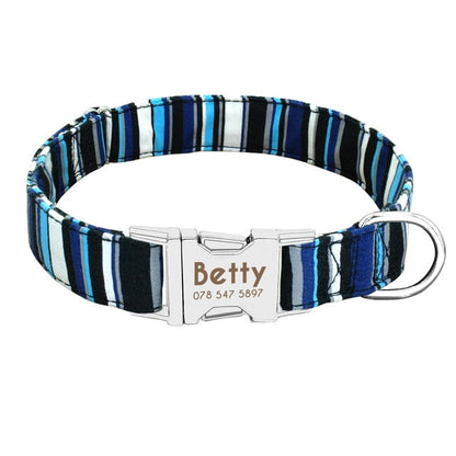 Nylon Personalized Custom Dog ID Tag Collar Engraved Nameplate Pet Cat Collar Anti loss for Small Medium Large Dogs The Clothing Company Sydney