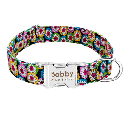 Nylon Personalized Custom Dog ID Tag Collar Engraved Nameplate Pet Cat Collar Anti loss for Small Medium Large Dogs The Clothing Company Sydney