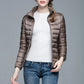 Ladies Stand Collar Duck Down Ultra Light Slim Long Sleeve Parka Puffer Jacket The Clothing Company Sydney