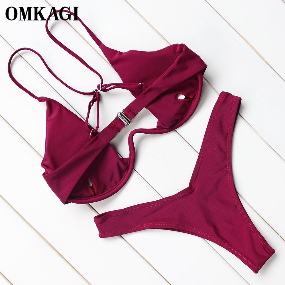 2 Piece Brazilian Push Up Underwire Swimming Bathing Suit Beachwear Bikini Set The Clothing Company Sydney