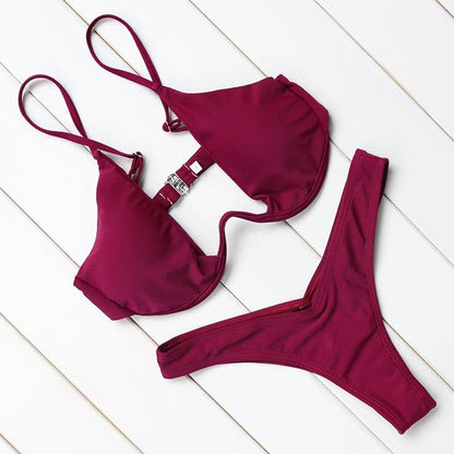 2 Piece Brazilian Push Up Underwire Swimming Bathing Suit Beachwear Bikini Set The Clothing Company Sydney
