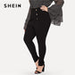 Black High Waist Double Breasted Zipper Closure Pencil Pants Women Plus Size Trousers The Clothing Company Sydney