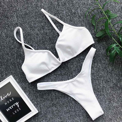 2 Piece Padded Push Up Strapless Ruffle Bra Low Waist Bikini Swimwear Set The Clothing Company Sydney