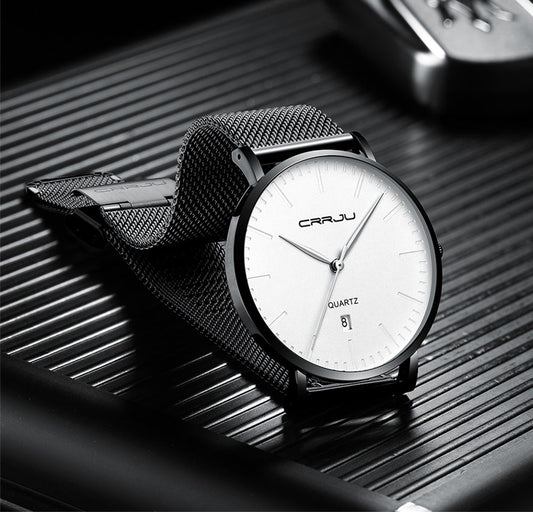 Men's Luxury Blue Waterproof Ultra Thin Date Simple Casual Quartz Watch The Clothing Company Sydney