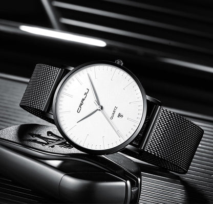 Men's Luxury Blue Waterproof Ultra Thin Date Simple Casual Quartz Watch The Clothing Company Sydney