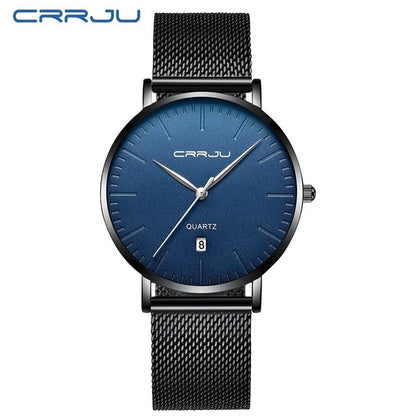 Men's Luxury Blue Waterproof Ultra Thin Date Simple Casual Quartz Watch The Clothing Company Sydney