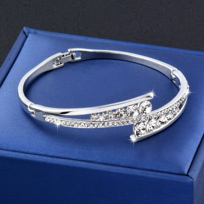 Dazzling Cubic Zirconia Hollow Bangle Cuff Luxury Crystal Bracelet The Clothing Company Sydney
